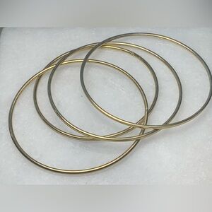 Vintage Gold Tone Stacking Bangle Bracelets Set of 4 Minimalist